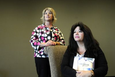 Staci Hardee, left, and Sherry Reynolds have both lost loved ones in the past several years and now lead Griefshare, a program for bereaved people at their church, Life Center Foursquare Church in Spokane.  (Jesse Tinsley / The Spokesman-Review)