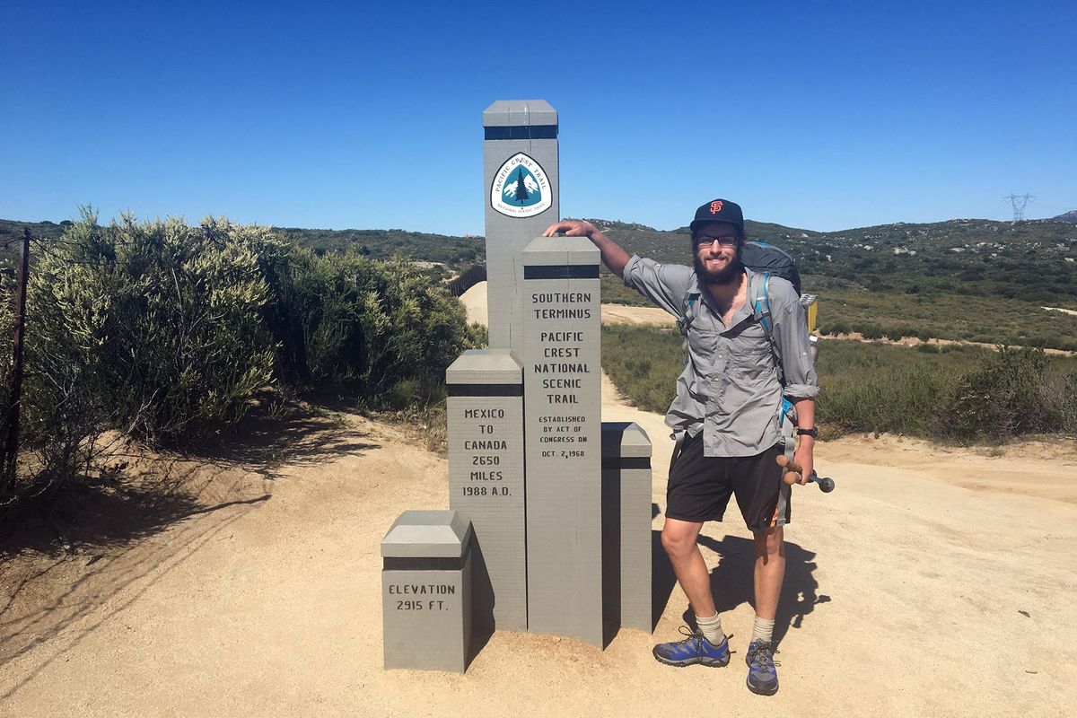 Jeff Garmire of Vancouver, Washington, poses at the southern trailhead of the Pacific Crest Trail. (COURTESY / Courtesy photo)