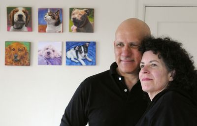 Darlene Pucillo paints pet portraits while her husband, Dave, is a writer. They live near downtown Spokane.  (Dan Pelle / The Spokesman-Review)