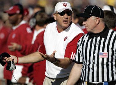 
Terry Hoeppner, who died Tuesday, grew up as an Indiana Hoosiers fan and fulfilled his dream of coaching the Bloomington school's football team. The Hoosiers posted a 9-14 record during his two seasons. Associated Press
 (Associated Press / The Spokesman-Review)