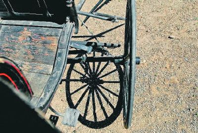 A horse-drawn carriage in original condition will be up for bid at the Owens and Co. Auction.
(Brian Plonka / The Spokesman-Review)