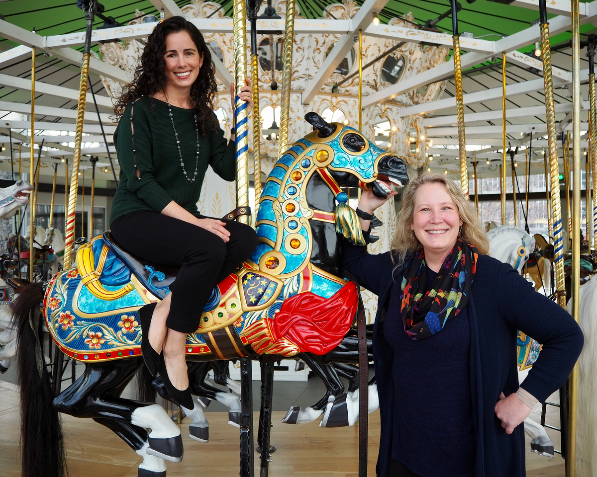 Mary Carpenter and Mary Pat Kanaley are working on the book “Ponies in the Park,” expected by April 1.  (Sean Kanaley/Postscript Labs)