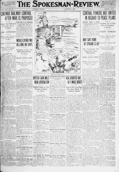 January 5, 1918 -- May Save Home Of Spokane Club. Elks' Foreclosure Suit Inopportune, Says Witherspoon. The suit filed by the Union Trust company to foreclose on the $125,000 first mortgage on the Spokane club, recently purchased by the Spokane lodge of Elks from Jay P. Graves, reveals, it is declared by club members, the intention of the Elks to secure the palatial home of the Spokane club at Riverside avenue and Monroe street by means that are entirely legitimate although of questionable ethics. Club members are hopeful that they may yet be able to hold their club home in spite of the litigation that has been thrust upon them apparently in an effort dispossess them. (S-R archives)