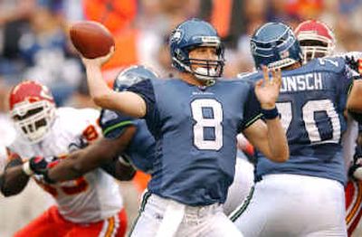 
With Pro Bowler Matt Hasselbeck, above, and backup Trent Dilfer, the Seahawks are one of the few teams that seem set at quarterback.With Pro Bowler Matt Hasselbeck, above, and backup Trent Dilfer, the Seahawks are one of the few teams that seem set at quarterback.
 (File/Associated Press / The Spokesman-Review)