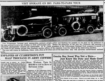 Spokane was actively promoting itself as the best route to and from the western parks, including Yellowstone, Glacier and Mt. Rainier. (Spokane Daily Chronicle archives)