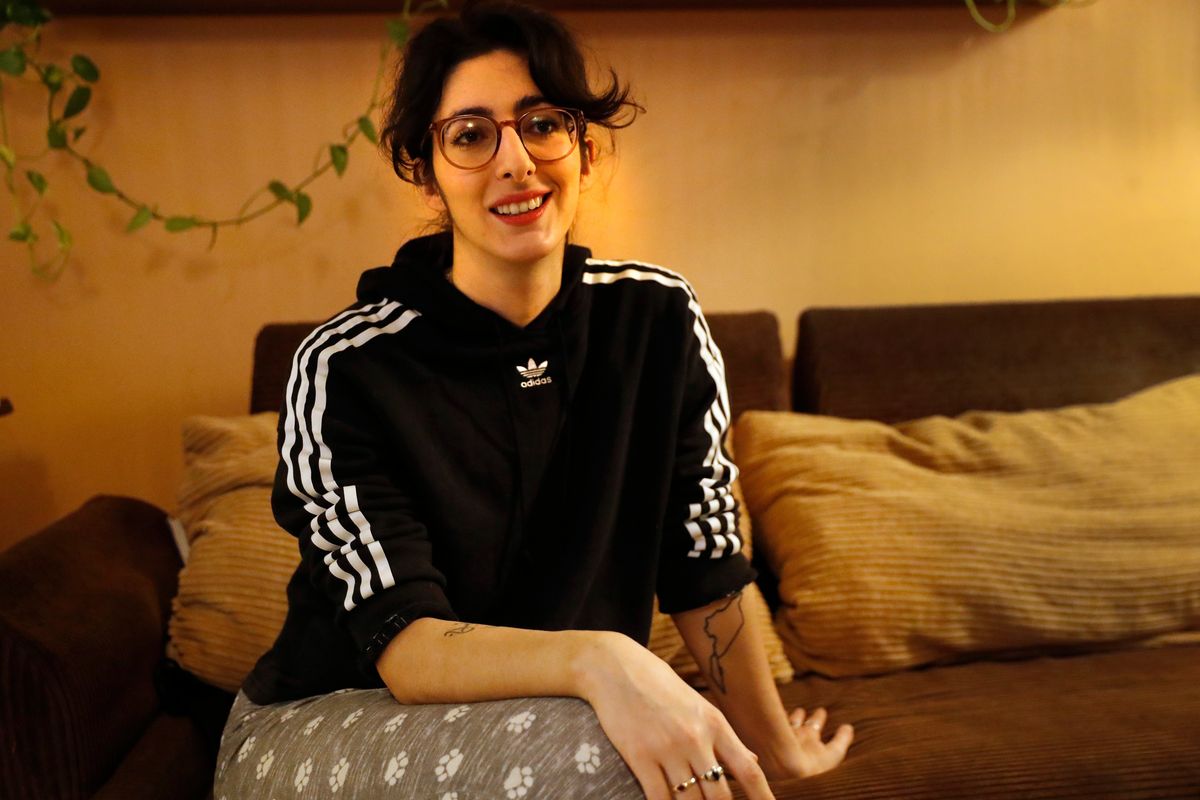 Nada Homsi, a freelance American journalist who was detained in Beirut last month, smiles during an interview with The Associated Press, in Beirut, Lebanon, Wednesday, Dec. 8, 2021. Homsi released by Lebanese authorities on Wednesday just hours after two international human rights groups called her detention arbitrary and demanded that she be set free. Homsi said after her release that her arrest was part of an intimidation campaign used by Lebanon