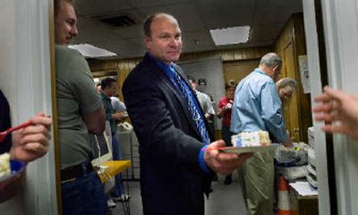 
New Spokane County Sheriff Ozzie Knezovich visits his old unit in the Training and Emergency Services building on Wednesday. 
 (Christopher Anderson / The Spokesman-Review)