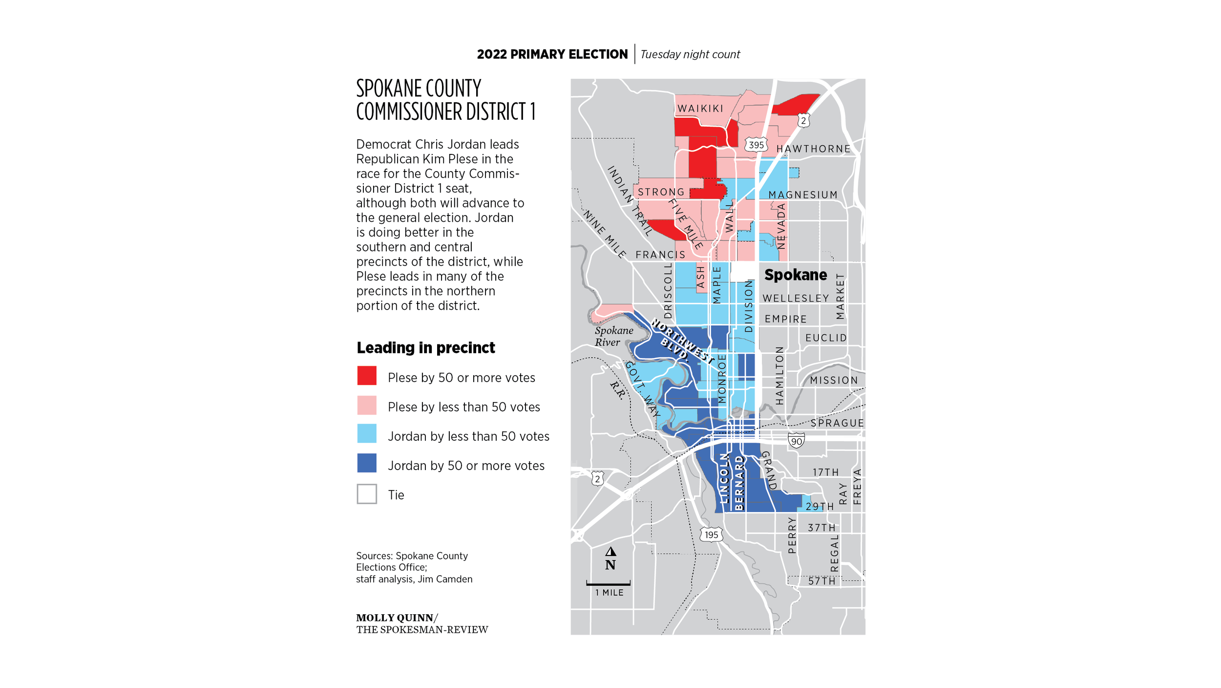Here are the maps showing the breakdowns in Spokane County's first 5-seat  county commissioner election | The Spokesman-Review
