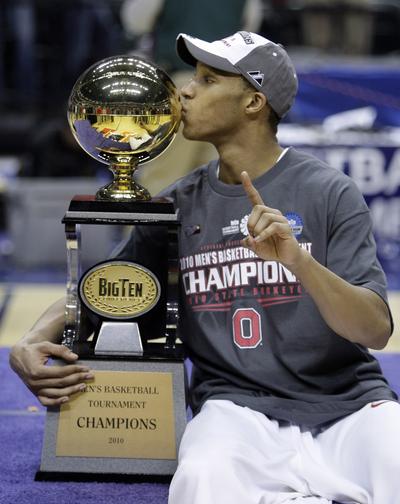 Ohio State’s Evan Turner had 31 points and 11 rebounds to lead the Buckeyes to the Big Ten championship.  (Associated Press)
