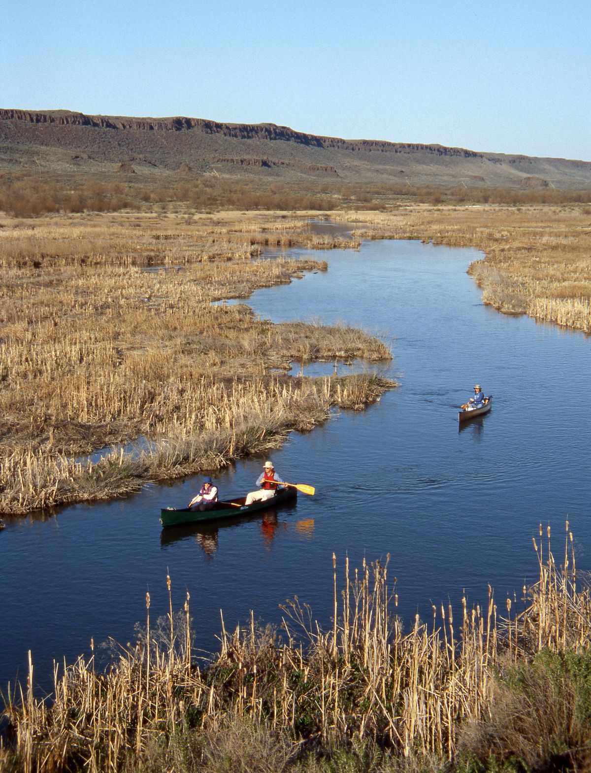 At the foot of the Saddle Mountains, lower Crab Creek flows have been dramatically reduced by deep-well irrigation. (File)