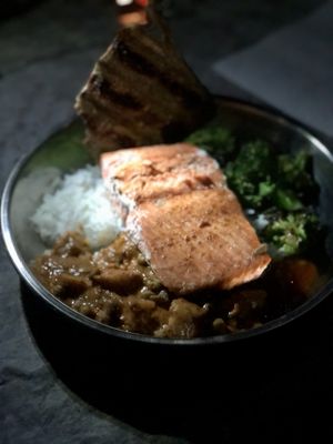 Salmon cooked over the campfire in Arizona reminded us of the Northwest. (Leslie Kelly)