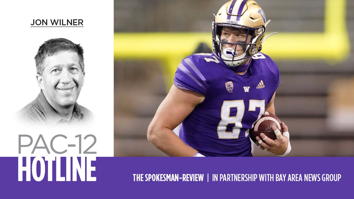 Washington freshman tight end Cade Otton in action against Utah during the second half of an NCAA college football game, Saturday, Nov. 28, 2020, in Seattle. (Associated Press)