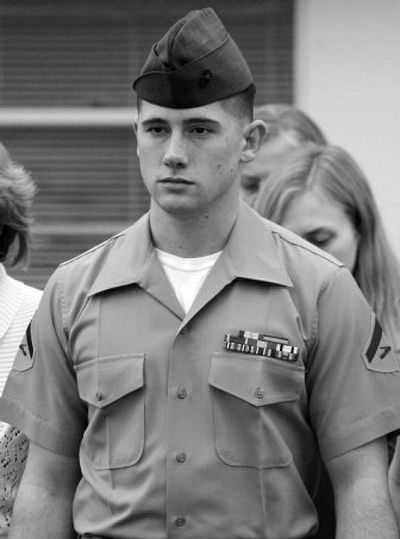 
Marine Lance Cpl. Robert B. Pennington walks to his court-martial Tuesday. 
 (Associated Press / The Spokesman-Review)