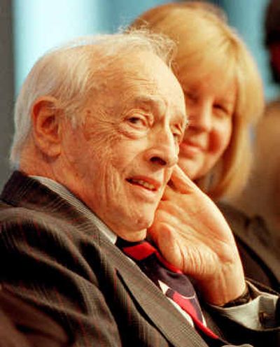 
 Saul Bellow listens to fellow writers speak as author Susan Cheever looks on during The Hemingway Centennial conference in 1999.
 (File/Associated Press / The Spokesman-Review)