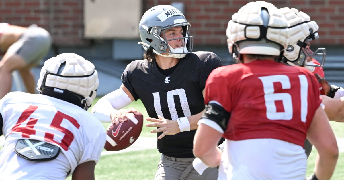 In his best workout of the fall camp, WSU’s John Mateer impresses as the battle for the quarterback becomes more and more exciting