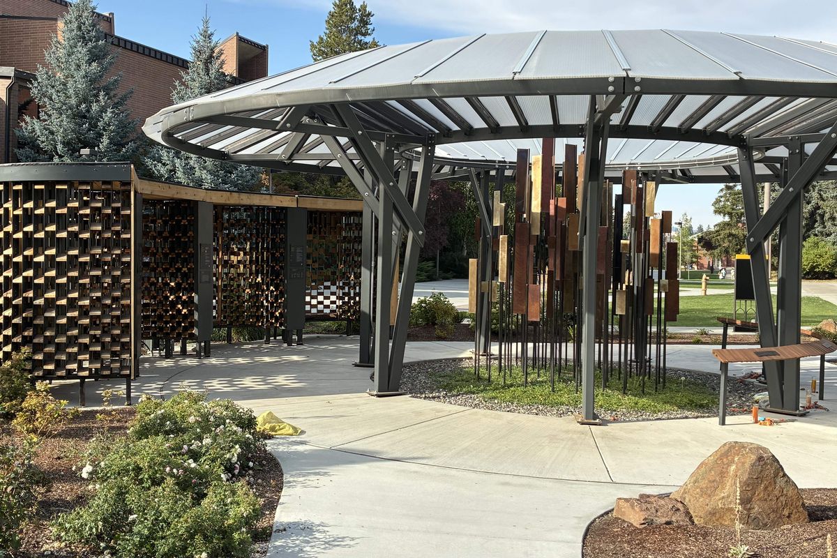 The Vandal Healing Garden and Memorial was built and opened in August 2024. The memorial site is dedicated to four University of Idaho students who were fatally stabbed in November 2022: Madison Mogen, Kaylee Goncalves, Xana Kernodle and Ethan Chapin.   (Kevin Fixler/Idaho Statesman)