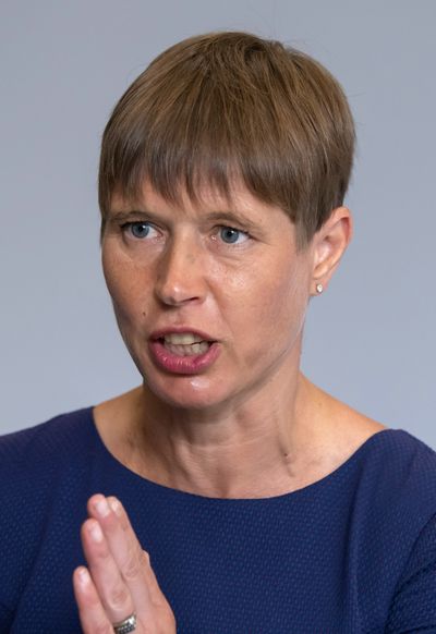This photo from June 30, 2020, shows Estonian President Kersti Kaljulaid. Estonia is one of four countries allowing U.S. travelers to enter its country to work remotely.   (Associated Press)