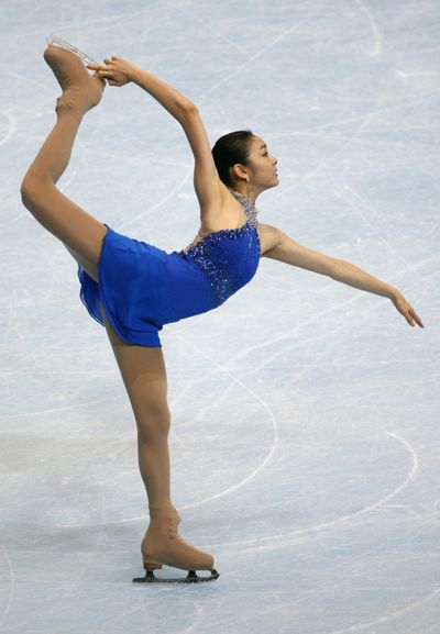 South Korea’s Yu-Na Kim sailed to a win in the free skate.  (Associated Press / The Spokesman-Review)