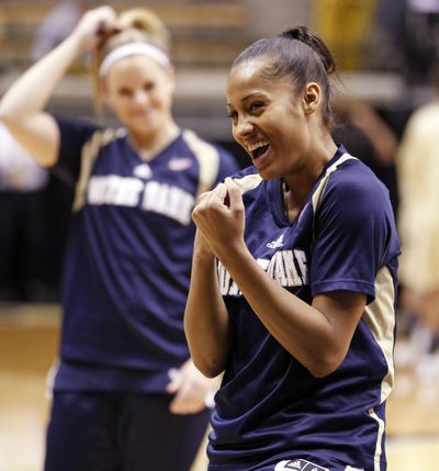 Notre Dame guard Skylar Diggins ranks No. 1 among women’s athletes, according to Tweetscenter. (Associated Press)