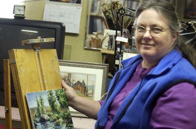 
Local artist Sue Rohrback is shown in her studio. 
 (The Spokesman-Review)