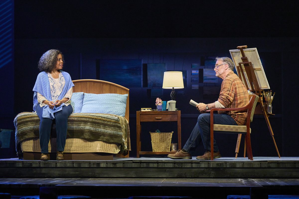 Sharon Catherine Brown as Older Allie and Beau Gravitte as Older Noah in “The Notebook,” playing through March 22 at the First Interstate Center for the Arts. (Courtesy of Roger Mastroianni)
