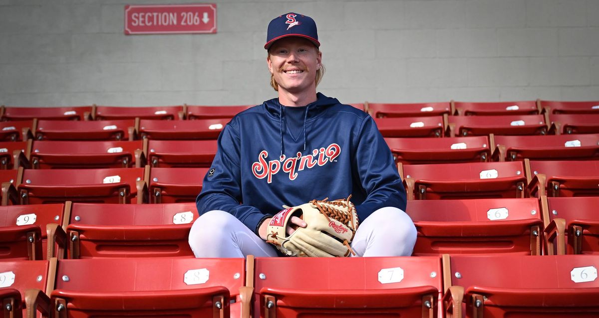Growing up in North Spokane, Spokane Indians pitcher Stu Flesland was a frequent visitor to Avista Stadium. (Tyler Tjomsland/The Spokesman-Review)