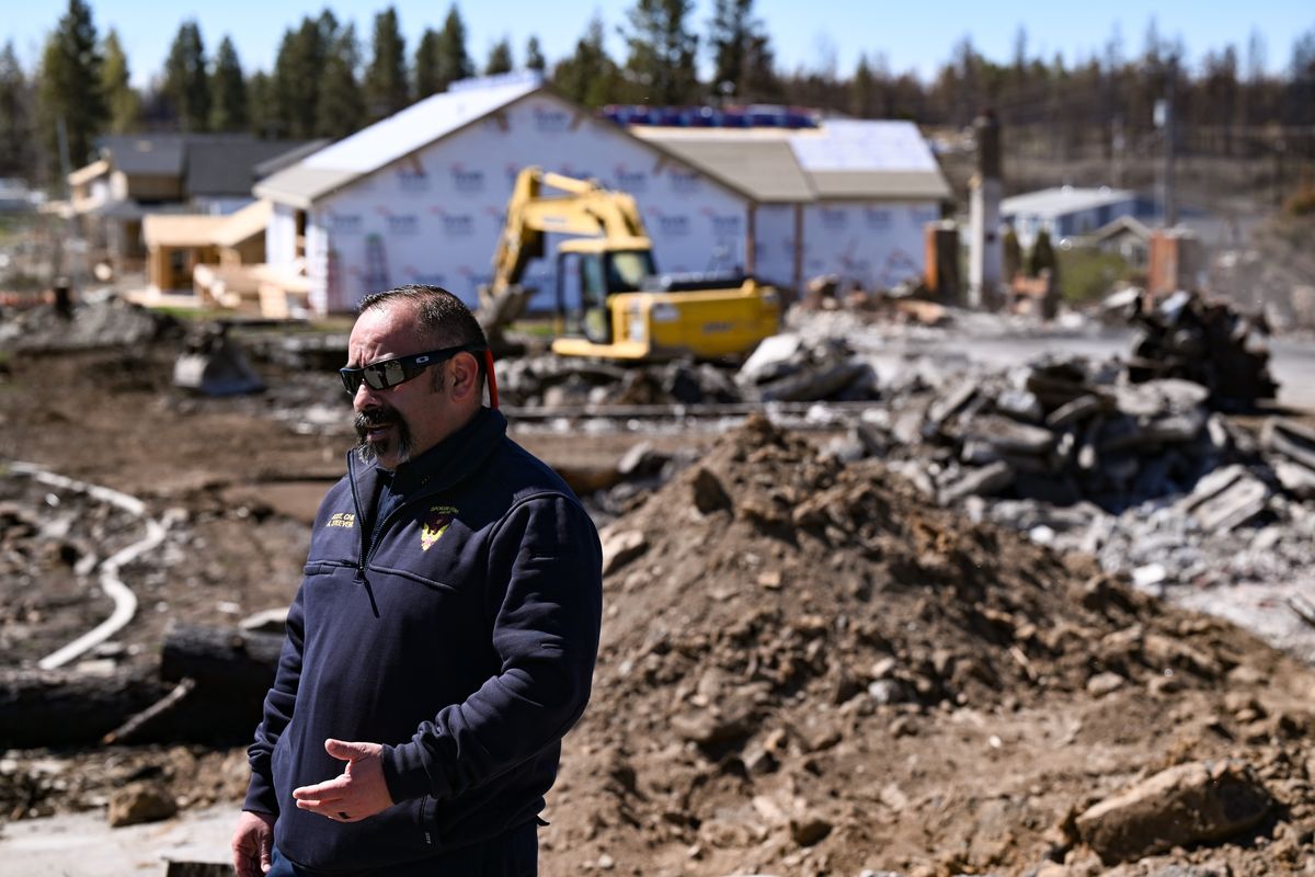 In May 2024, Andres Steevens, deputy cheif of Fire District 10, talks about how his home was destroyed by the Gray fire in Medical Lake and urges neighborhoods and homeowners to have an evacuation plan with contingencies in place.  (Tyler Tjomsland/The Spokesman-Review)