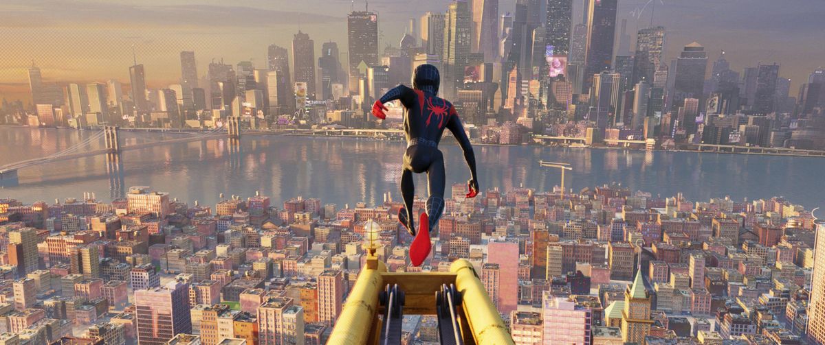 This image released by Sony Pictures Animations shows a scene from "Spider-Man: Into the Spider-Verse." (Sony Pictures Animation via AP) ORG XMIT: NYAG709 (Sony Pictures Animation / AP)
