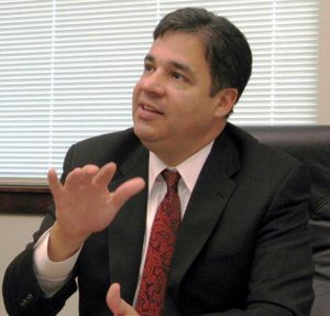 Idaho Congressman Raul Labrador talks immigration reform at his Meridian, Idaho, office in 2013. (Betsy Russell / The Spokesman-Review)