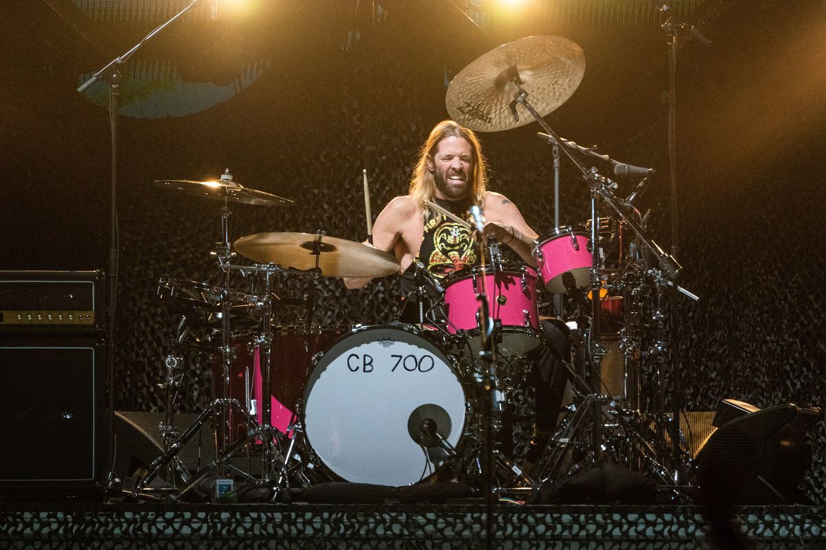 Taylor Hawkins of the Foo Fighters performs at the Innings Festival at Tempe Beach Park on Feb. 26 in Tempe, Ariz. Hawkins, the longtime drummer for the rock band, has died, according to reports Friday. He was 50.  (Amy Harris/Invision/AP)