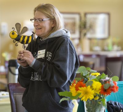 Top speller: Rosanna Gray enjoys the spoils of her spelling bee victory Friday at Prestige Assisted Living at Sullivan Park. Hippopotamus. Hypothesis. Cholesterol. Codeine. Bizarre. Those were just some of the words participants in a senior spelling bee hosted by Prestige Assisted Living had to conquer in order to make it to the finals. Jane Goertzen, Rosanna Gray, Mary Miller and Rae Bowman all made the cut in the friendly competition on Friday. Gray, who won, said she attended St. Mary’s Catholic School just down the street. “The sisters taught me to spell,” she said, laughing. “I give them all the credit for me winning today.” (Dan Pelle)
