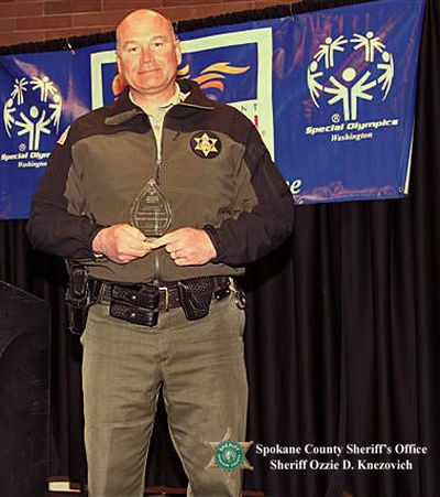 Special Olympics Washington awarded Spokane County Sheriff Ozzie Knezovich with the 2012 Special Olympics Washington Law Enforcement Torch Run Campaign, Sheriff of the Year Award. (Spokane County Sheriff's Office)