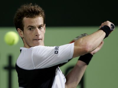 Britain’s Andy Murray pocketed $250,000 after knocking off Roger Federer and Rafael Nadal in a winner-take-all tournament. (Associated Press / The Spokesman-Review)