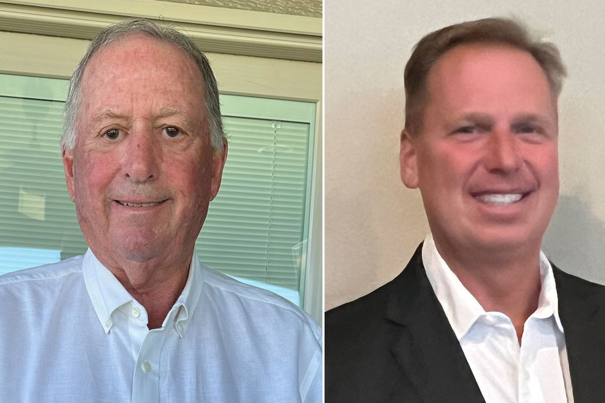 Greg Hesse, left, and Jeff Larsen are running in the November 2023 election for position 3 on the Spokane County Fire District 8 commission. 