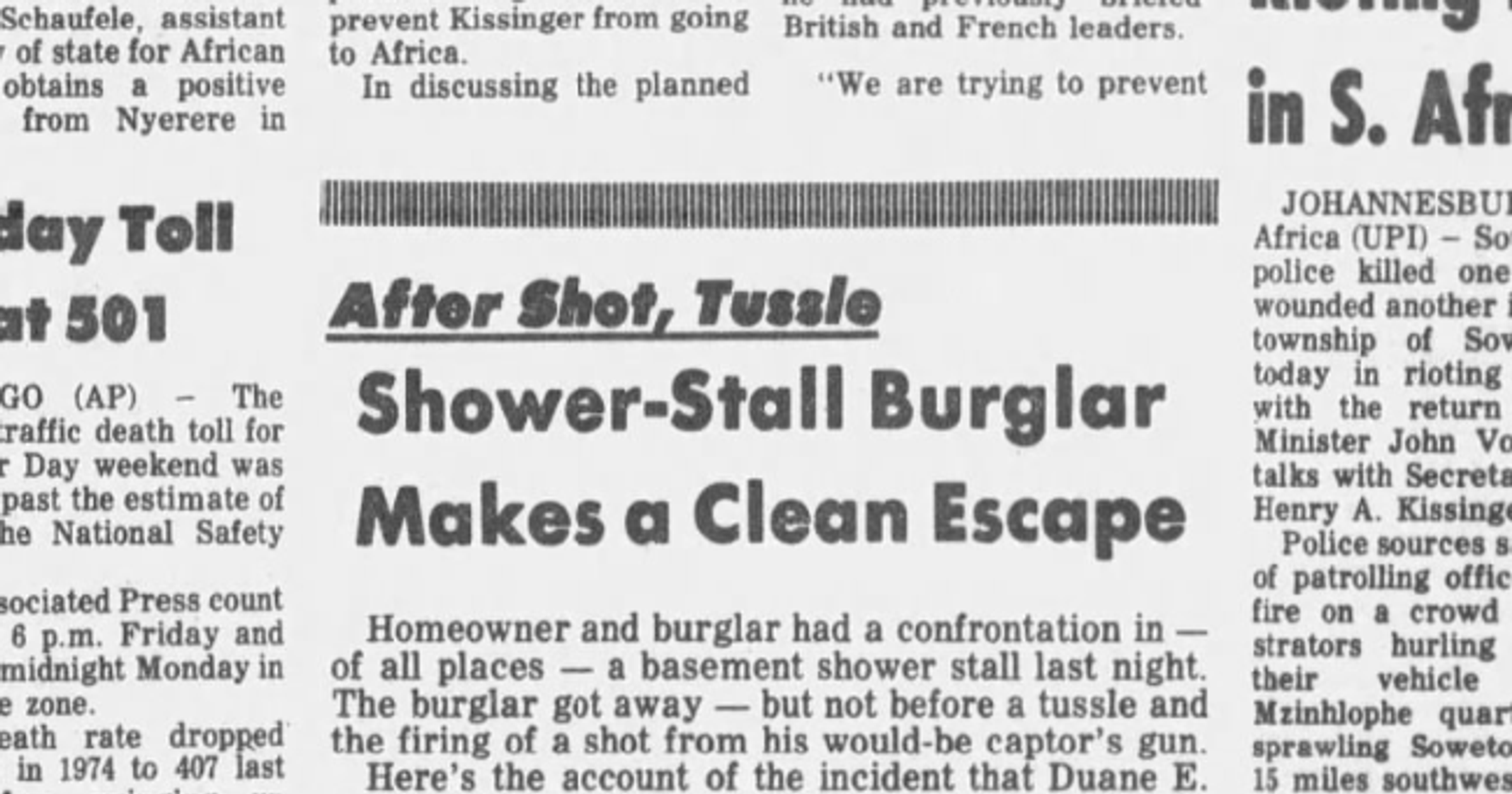 This day in history: Spokane man comes home to find burglar in basement. Moonshiners busted in towns of Rosalia, Camden