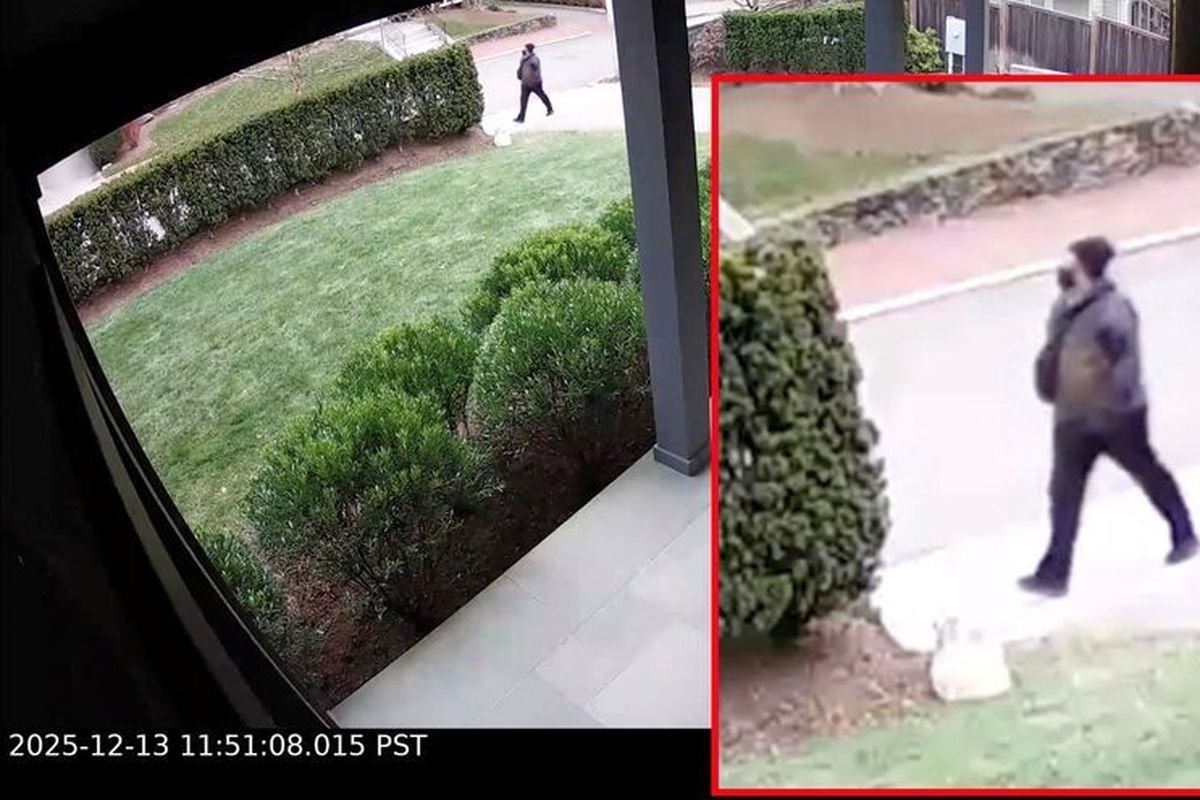 The person of interest in connection with the December 13, 2025 shooting at Brown University, in Providence, Rhode Island, U.S., walks in a screengrab from video released by the Providence Police. Providence Police/via REUTERS (Providence Police)