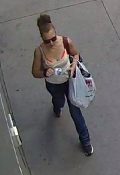 This woman is suspected of robbing an elderly man at a downtown ATM on June 15, 2016. (Spokane Police Department)