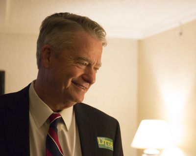 Lt. Gov. Brad Little greets supporters while waiting for vote results in Boise, Idaho, Tuesday, Nov. 6, 2018. (Otto Kitsinger / Associated Press)