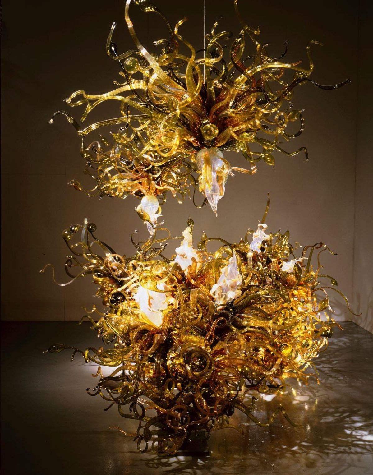 Dale Chihuly’s Laguna Murano Chandelier was blown at the end of the exhibit “Chihuly Over Venice” in September 1996. It’s among the works featured in “Luminous: Dale Chihuly and the Studio Glass Movement,” which opens Saturday at the Northwest Museum of Arts and Culture. (Courtesy photo)