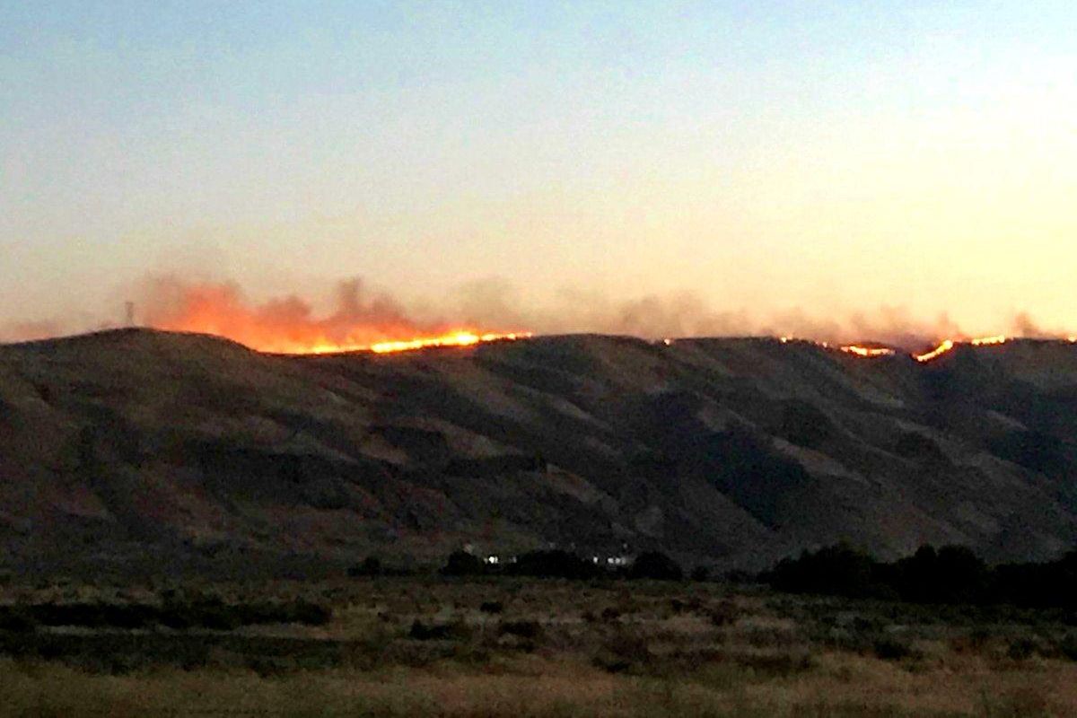 The Silver Dollar Fire has burned more than 8,000 acres north of state Highway 24 midway between Yakima and Tri-Cities. (Washington Department of Natural Resources)