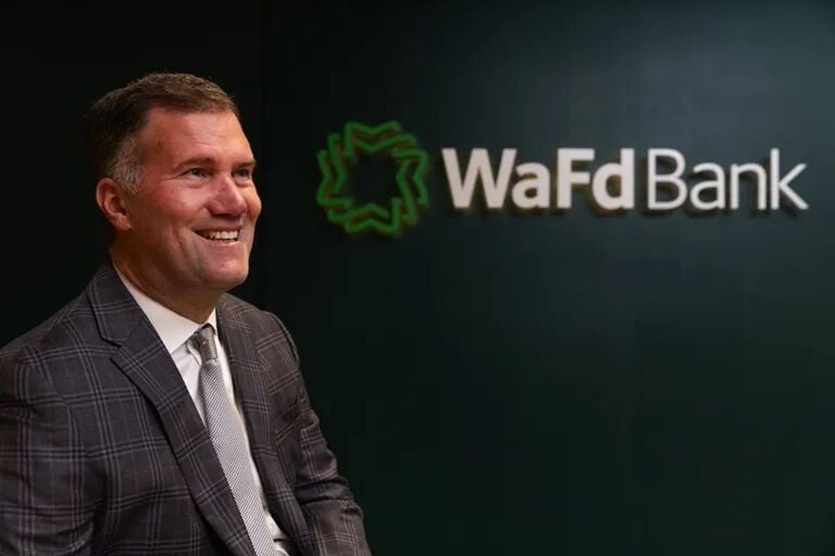 WaFd CEO Brent Beardall said the acquisition of Luther Burbank Savings moves it closer toward the “sweet spot” for regional banks.  (Ken Lambert/Seattle Times)