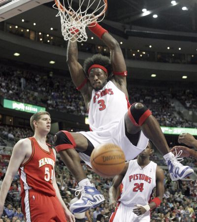 Ben Wallace, dunking against Atlanta in 2006, will have his jersey retired by the Detroit Pistons on Saturday.