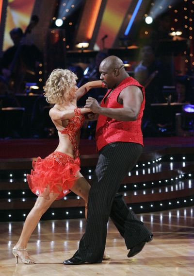 Warren Sapp and his partner Kym Johnson compete during the semifinals of “Dancing with the Stars” on Nov. 17 in Los Angeles. (Associated Press / The Spokesman-Review)