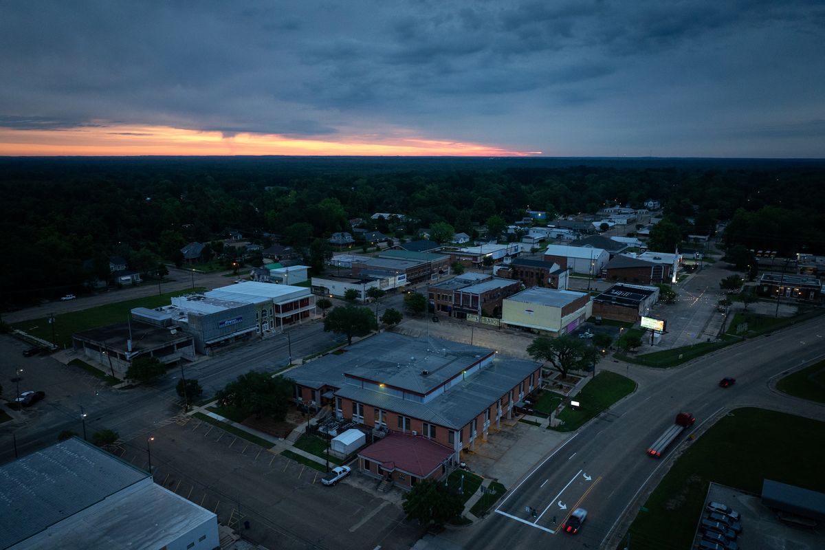 Dense forest still surrounds downtown Winnfield, Louisiana, but it