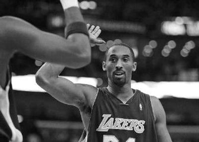 
Los Angeles Lakers star Kobe Bryant goes for his fifth straight 50-plus point game tonight. 
 (Associated Press / The Spokesman-Review)