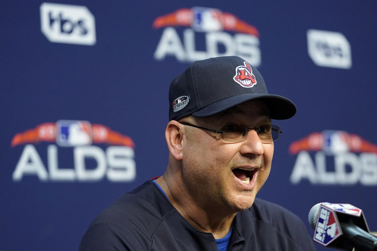Cleveland Indians manager Terry Francona answers a question during a news conference Thursday in Houston. The Indians play the Houston Astros in Game 1 of the American League Division Series on Friday. (David J. Phillip / AP)