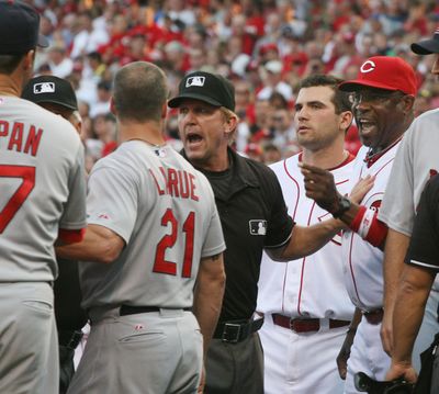  St. Louis and Cincinnati exchanged words Tuesday after Brandon Phillips labeled the Cardinals complainers. (Associated Press)