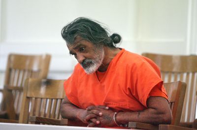 Robert E. Aragon, 55, appears in court Monday in Shoshone, Idaho.  (Associated Press / The Spokesman-Review)