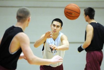 Point guard Ross Nakamura directs the Whitworth offense with efficiency, having led the nation in assist-to-turnover ratio last season. (Jesse Tinsley / The Spokesman-Review)