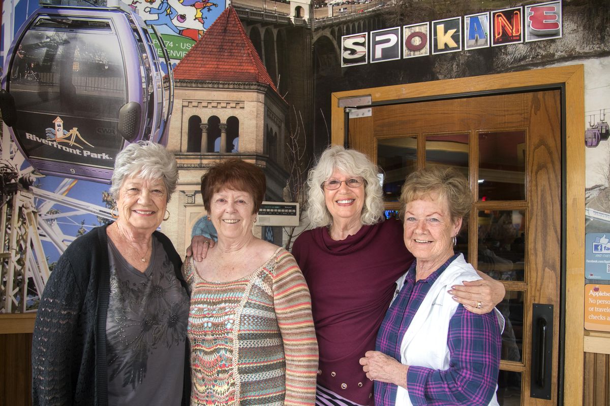 Kay Bolyard, Janet Jones, Judie Hole and Maureen Snider made history by being the first women to enroll in Local 238, the laborers’ union, and work at Expo ’74. They gathered May 11, 2017, in Spokane Valley to  talk about their experiences. (Dan Pelle / The Spokesman-Review)